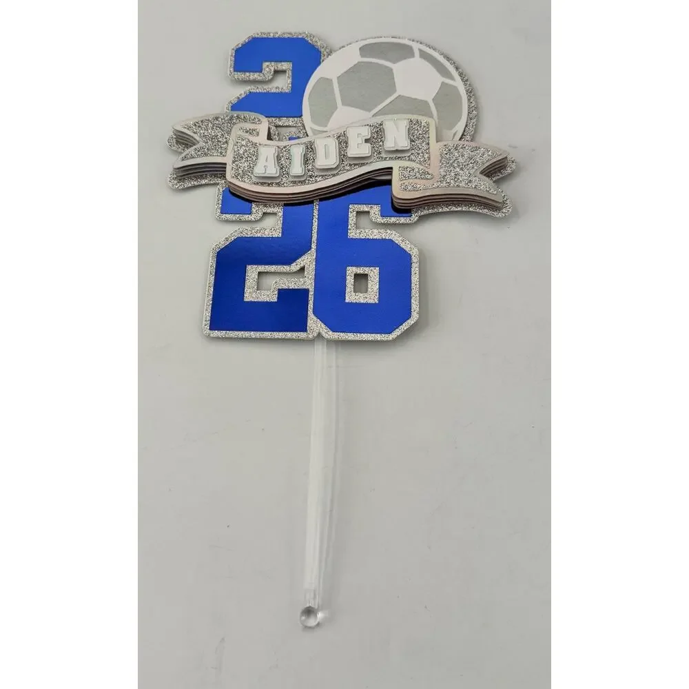 Personalized Soccer Graduation Cake Topper | Class of 2026 Custom Name Decor